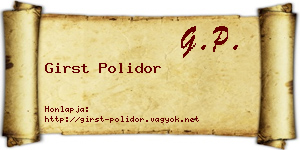 Girst Polidor névjegykártya